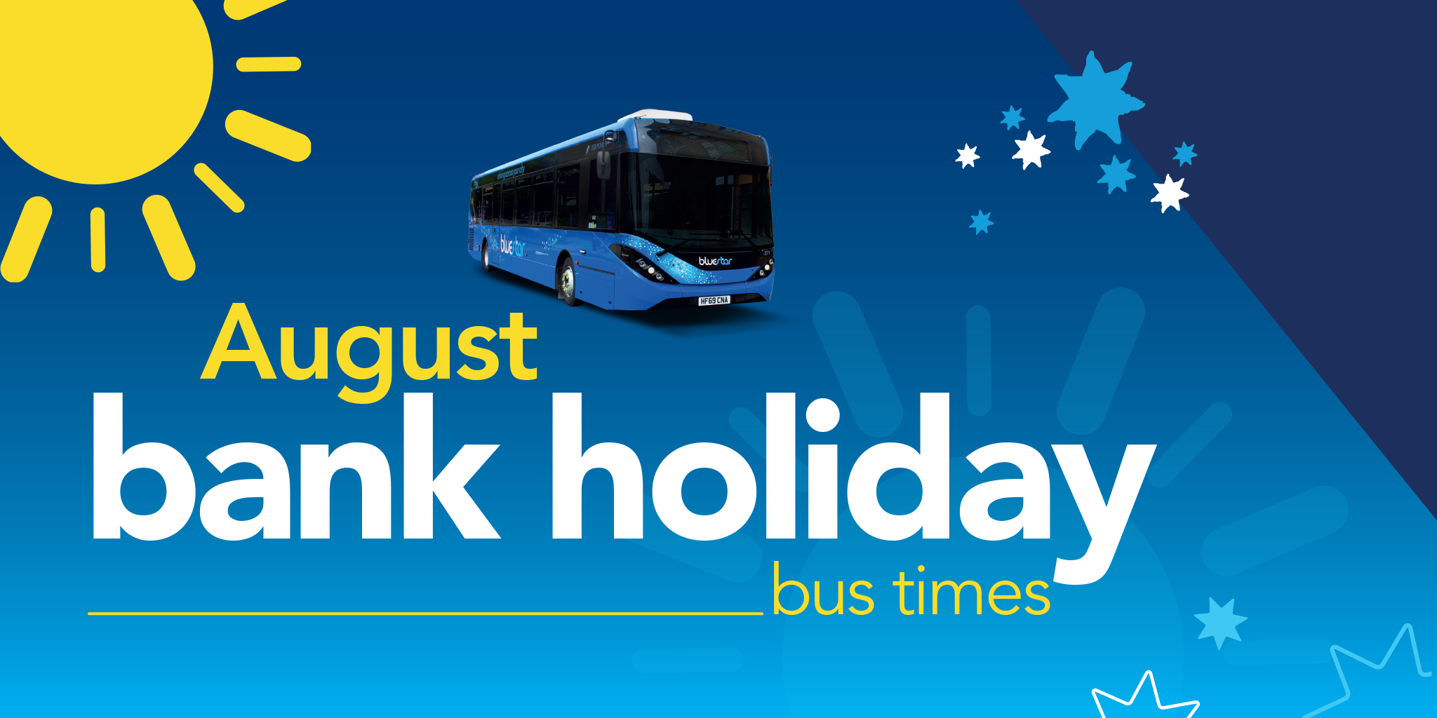 Bank Holiday running times 28 August Bluestar